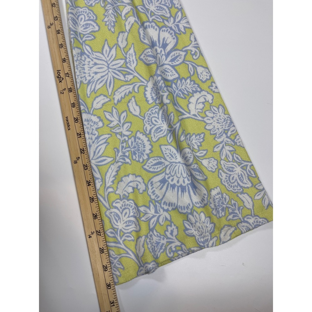 PJ Salvage Beautiful Life Pajama Set Lime Green Blue Floral Wide Leg Pant Sz S - Picture 10 of 13